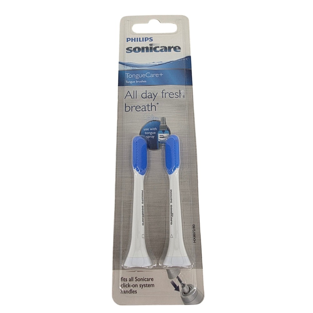 Philips Sonicare TongueCare+ Replacement Tongue Brushes 2pk HX8072/80 White Blue